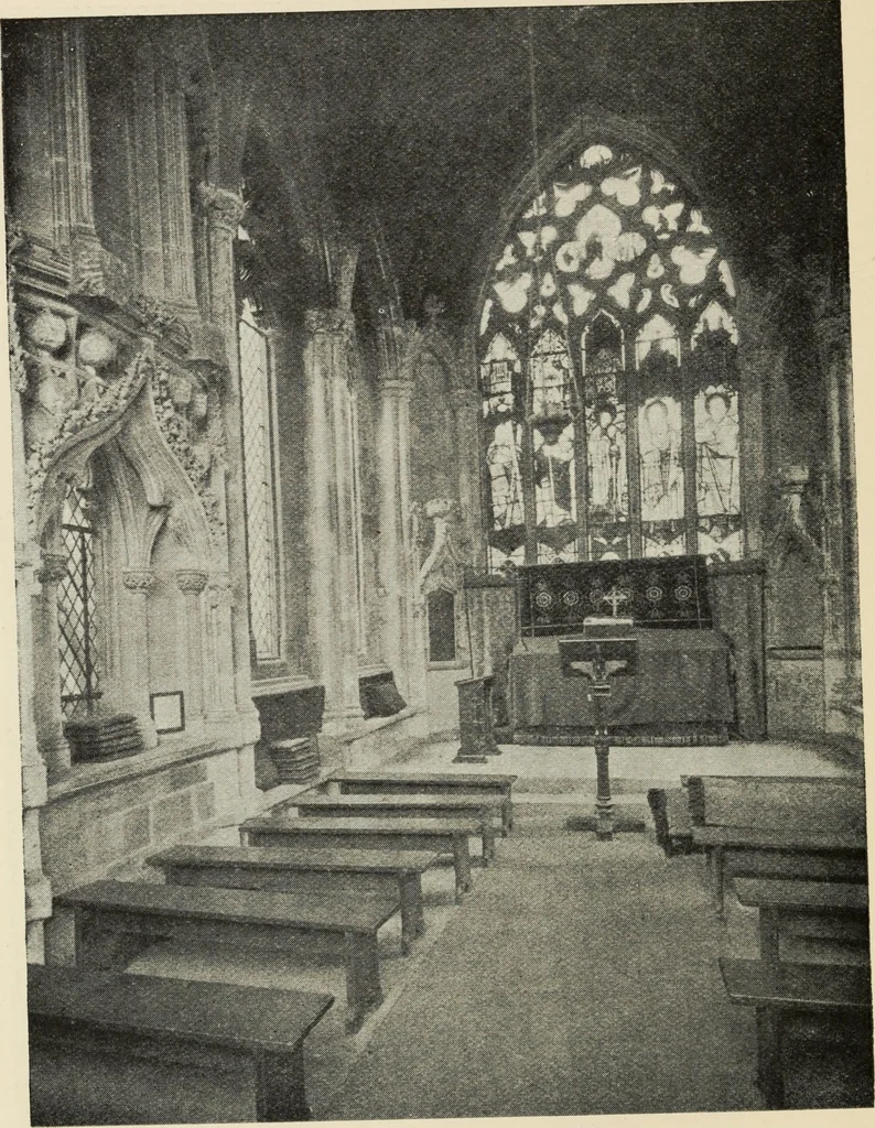 An illustration from Our English cathedrals ; their architectural beauties and characteristics, and their historical associations popularly described, together with chapters on the cathedral in mediaeval and in modern times, and in English poetry and prose; withmaps, plans, and numerous illustrations from photographs, 1911, leaf 195