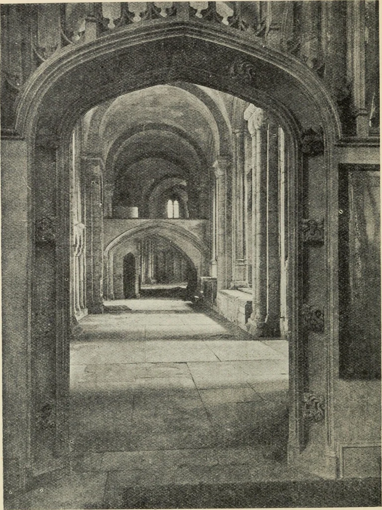 An illustration from Our English cathedrals ; their architectural beauties and characteristics, and their historical associations popularly described, together with chapters on the cathedral in mediaeval and in modern times, and in English poetry and prose; withmaps, plans, and numerous illustrations from photographs, 1911, leaf 203