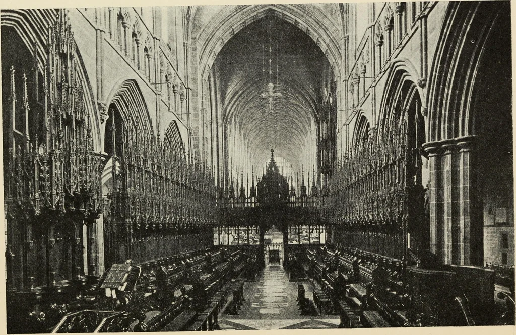An illustration from Our English cathedrals ; their architectural beauties and characteristics, and their historical associations popularly described, together with chapters on the cathedral in mediaeval and in modern times, and in English poetry and prose; withmaps, plans, and numerous illustrations from photographs, 1911, leaf 213