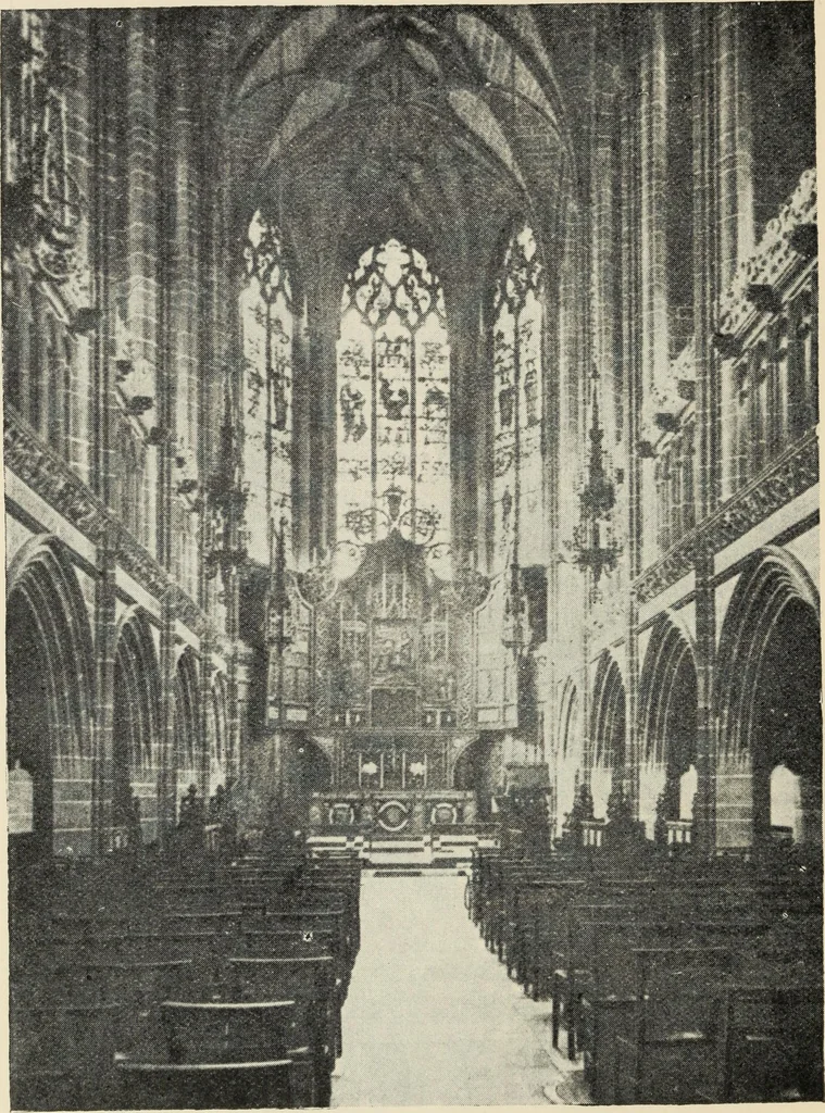 An illustration from Our English cathedrals ; their architectural beauties and characteristics, and their historical associations popularly described, together with chapters on the cathedral in mediaeval and in modern times, and in English poetry and prose; withmaps, plans, and numerous illustrations from photographs, 1911, leaf 235