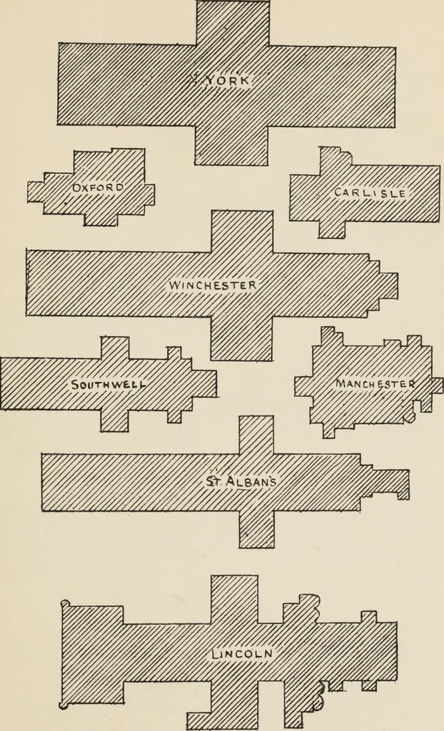 An illustration from Our English cathedrals ; their architectural beauties and characteristics, and their historical associations popularly described, together with chapters on the cathedral in mediaeval and in modern times, and in English poetry and prose; withmaps, plans, and numerous illustrations from photographs, 1911, leaf 24