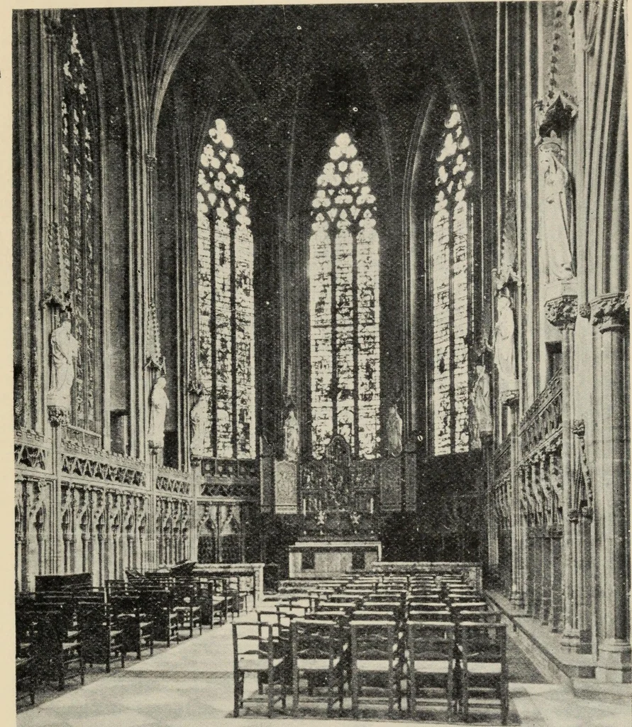 An illustration from Our English cathedrals ; their architectural beauties and characteristics, and their historical associations popularly described, together with chapters on the cathedral in mediaeval and in modern times, and in English poetry and prose; withmaps, plans, and numerous illustrations from photographs, 1911, leaf 248