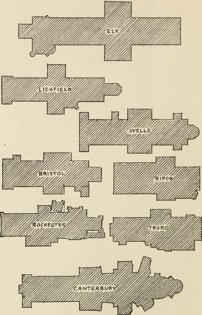 An illustration from Our English cathedrals ; their architectural beauties and characteristics, and their historical associations popularly described, together with chapters on the cathedral in mediaeval and in modern times, and in English poetry and prose; withmaps, plans, and numerous illustrations from photographs, 1911, leaf 25