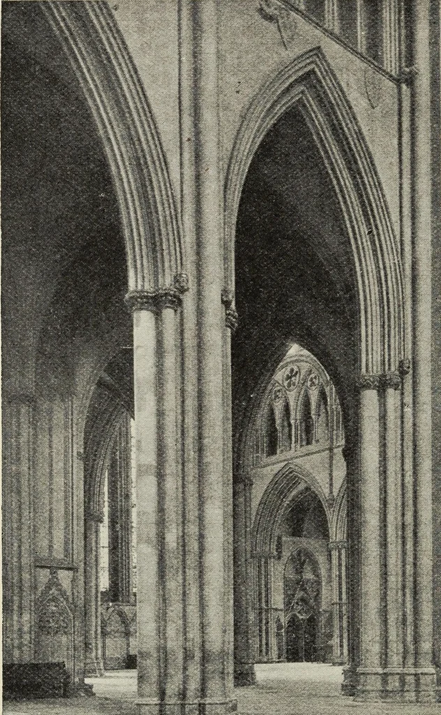 An illustration from Our English cathedrals ; their architectural beauties and characteristics, and their historical associations popularly described, together with chapters on the cathedral in mediaeval and in modern times, and in English poetry and prose; withmaps, plans, and numerous illustrations from photographs, 1911, leaf 83