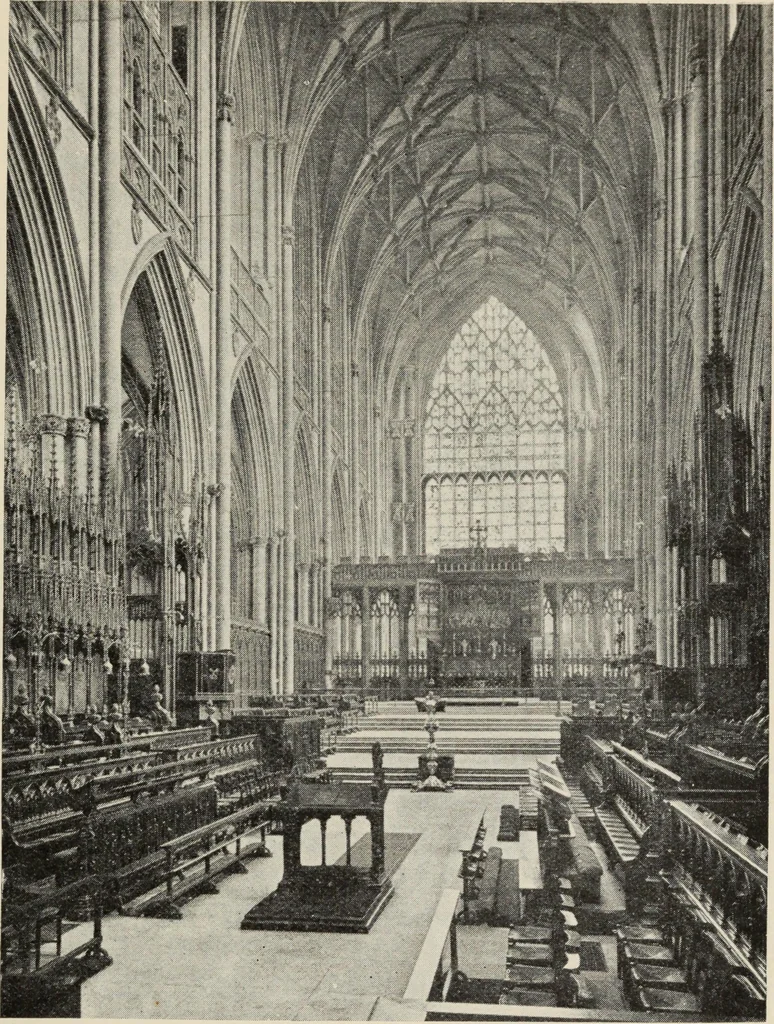An illustration from Our English cathedrals ; their architectural beauties and characteristics, and their historical associations popularly described, together with chapters on the cathedral in mediaeval and in modern times, and in English poetry and prose; withmaps, plans, and numerous illustrations from photographs, 1911, leaf 86