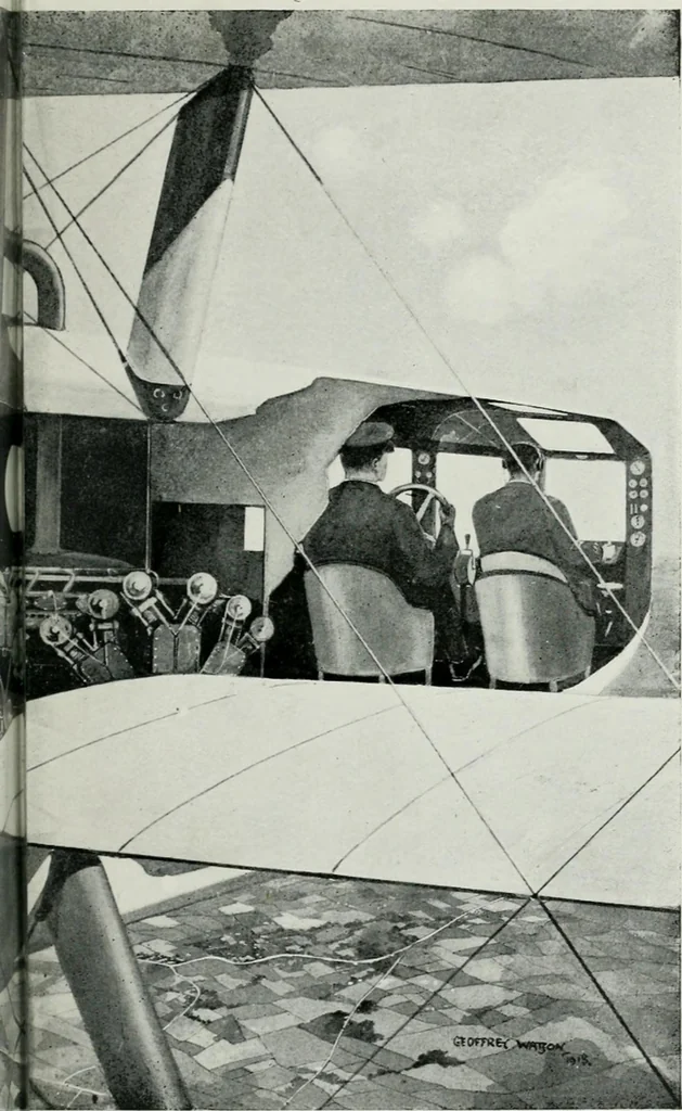 An illustration from Our first airways, their organization, equipment, and finance, 1919, leaf 184