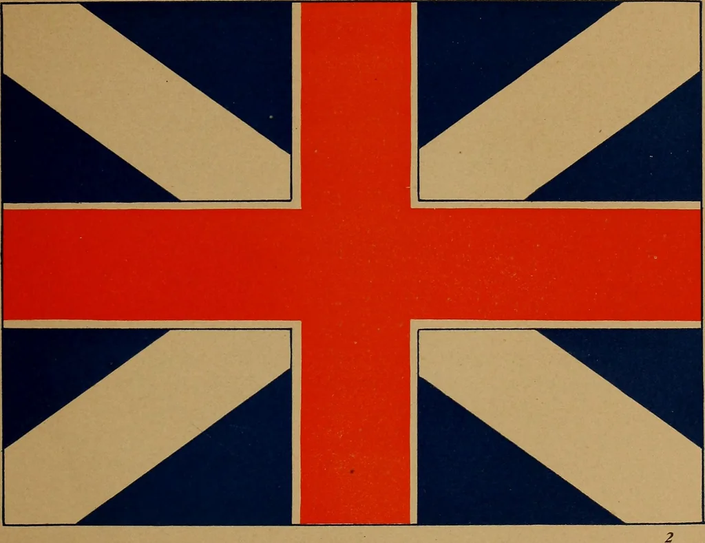 An illustration from Our flag, its history and changes from 1607 to 1910, 1910, leaf 14