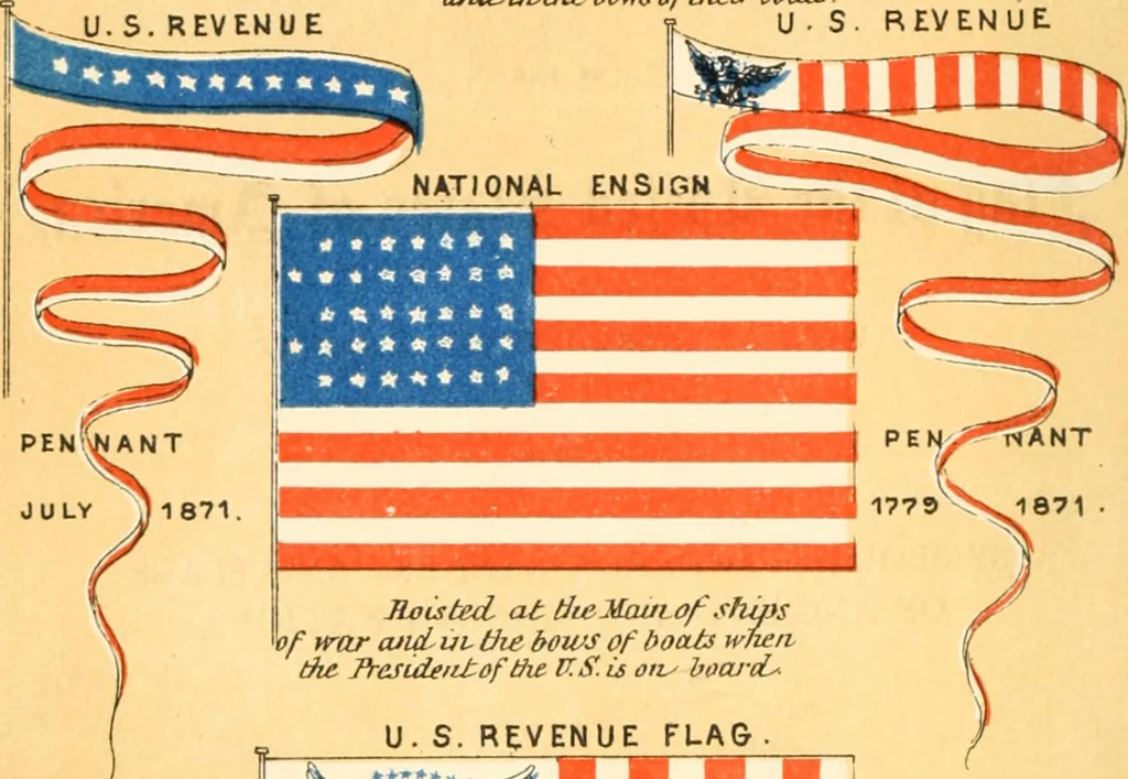 An illustration from Our flag number, with 1197 flags in full colors and 300 additional illustrations in black and white, 1917, leaf 9