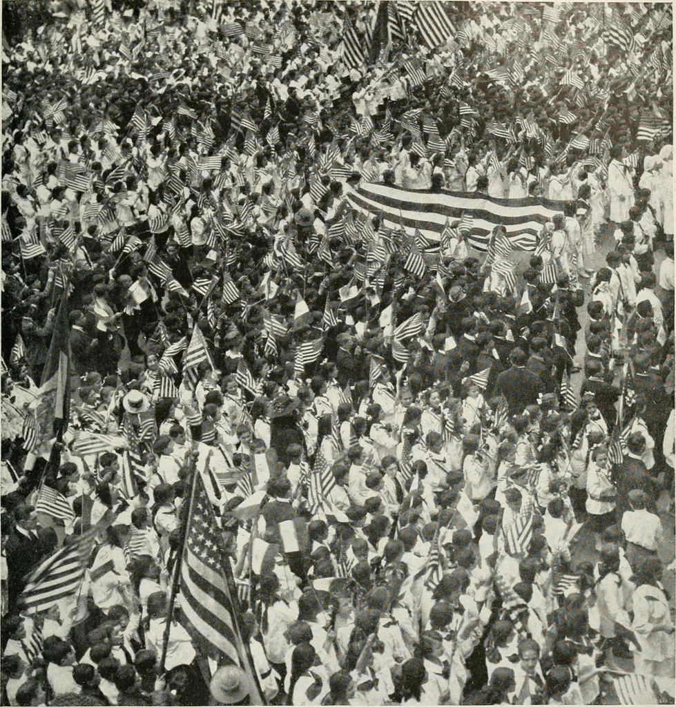 An illustration from Our flag. Origin and progress of the flag of the United States of America, with an introductory account of the symbols, standards, banners and flags of ancient and modern naitons, 1872, leaf 156