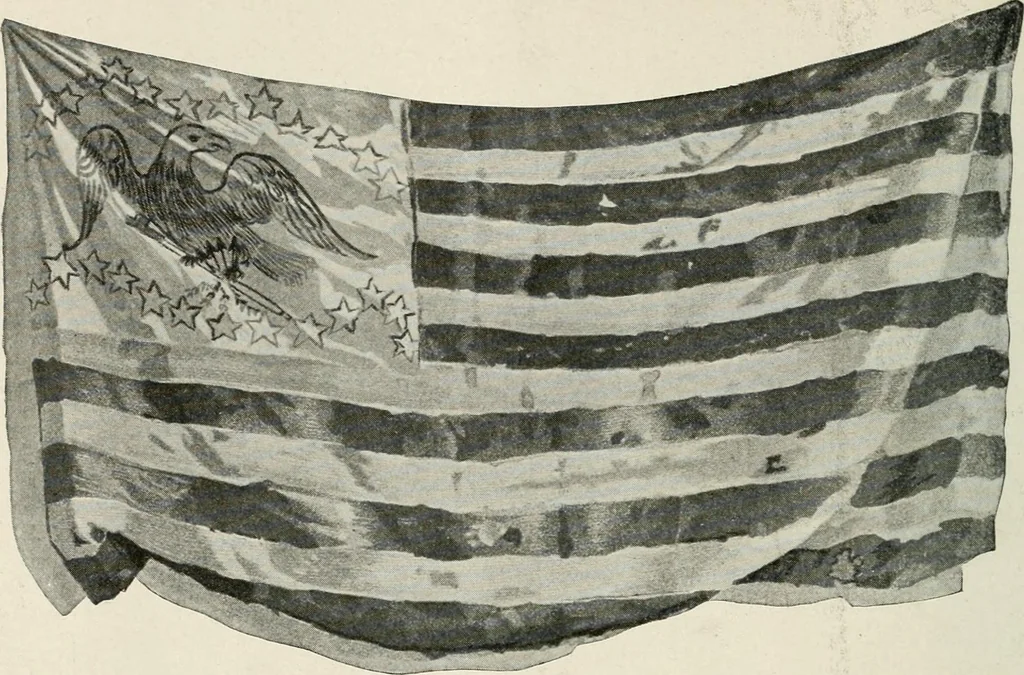 An illustration from Our flag. Origin and progress of the flag of the United States of America, with an introductory account of the symbols, standards, banners and flags of ancient and modern naitons, 1872, leaf 39