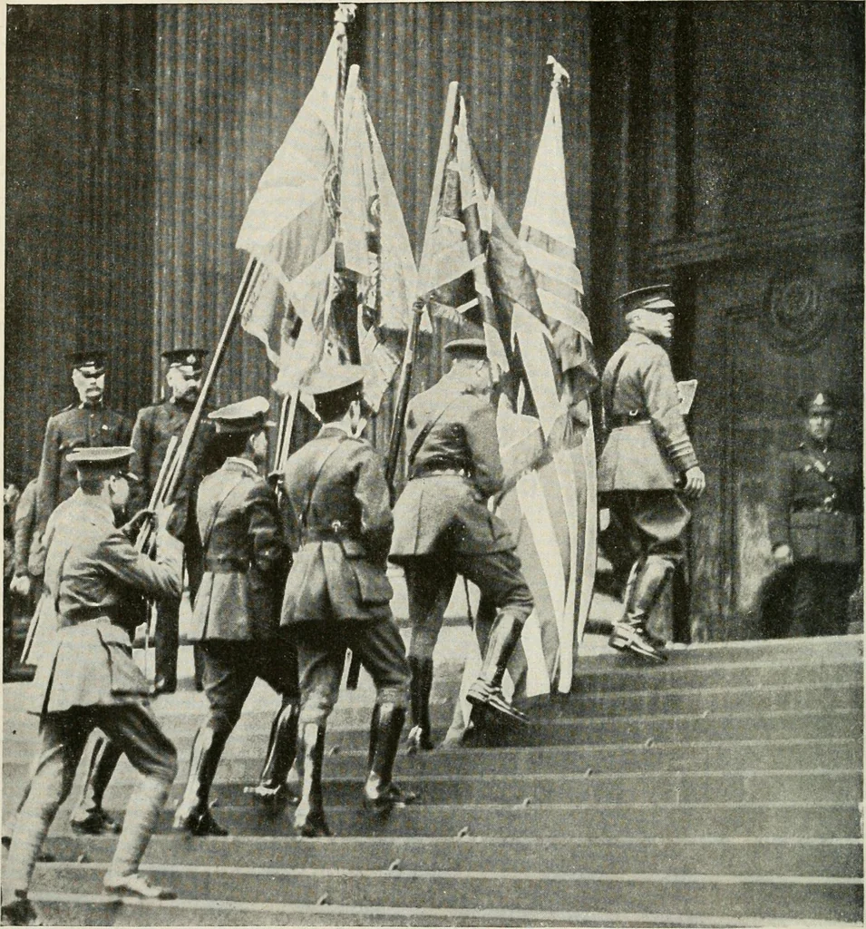 An illustration from Our flag. Origin and progress of the flag of the United States of America, with an introductory account of the symbols, standards, banners and flags of ancient and modern naitons, 1872, leaf 49