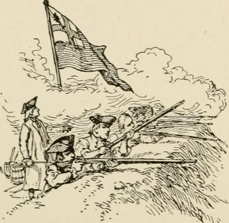 An illustration from Our flag and our songs; a brief story of the origin and life of the United States flag, 1917, leaf 13