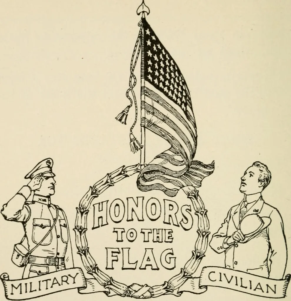 An illustration from Our flag and our songs; a brief story of the origin and life of the United States flag, 1917, leaf 25
