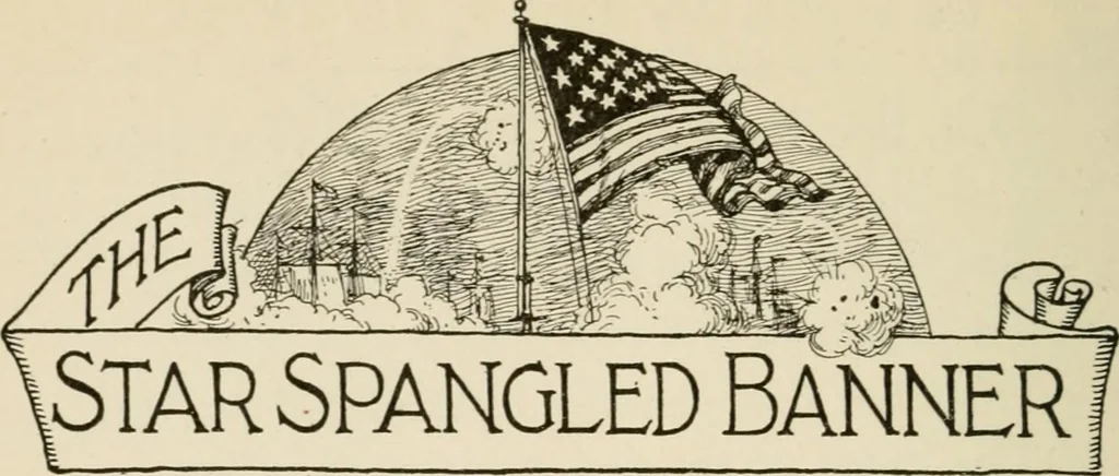 An illustration from Our flag and our songs; a brief story of the origin and life of the United States flag, 1917, leaf 49