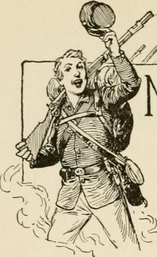 An illustration from Our flag and our songs; a brief story of the origin and life of the United States flag, 1917, leaf 55