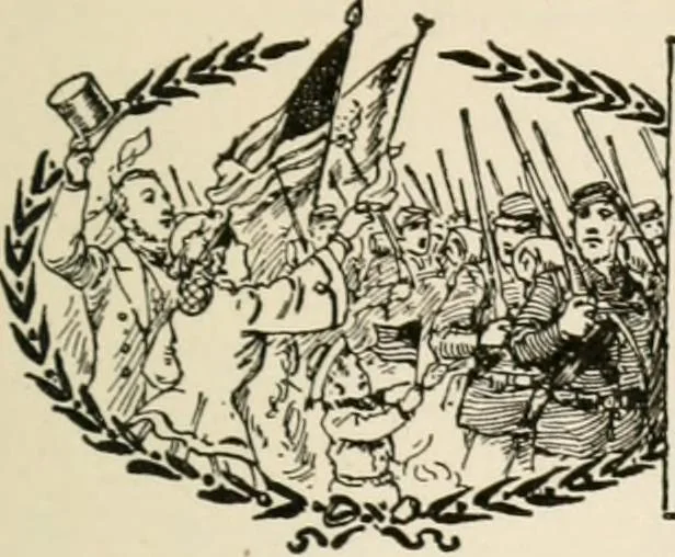 An illustration from Our flag and our songs; a brief story of the origin and life of the United States flag, 1917, leaf 64