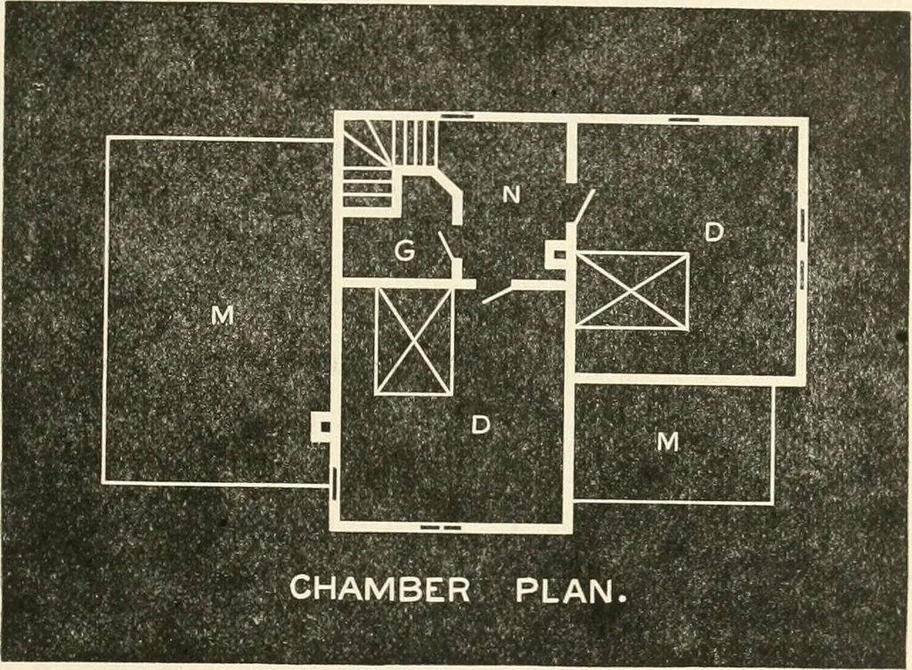 An illustration from Our homes and their adornments, or, How to build, finish, furnish and adorn a home, containing practical instructions for the building of homes, interior decoration, wood carving, scroll sawing, house painting, window hangings, screens, curtains, window gardening, incidental decorations, decorative-art needle-work, and economic landscape gardening; to which is added a household compendium of new, practical and valuable recipes, the whole being designed to make happy homes for happy people, 1883, leaf 126
