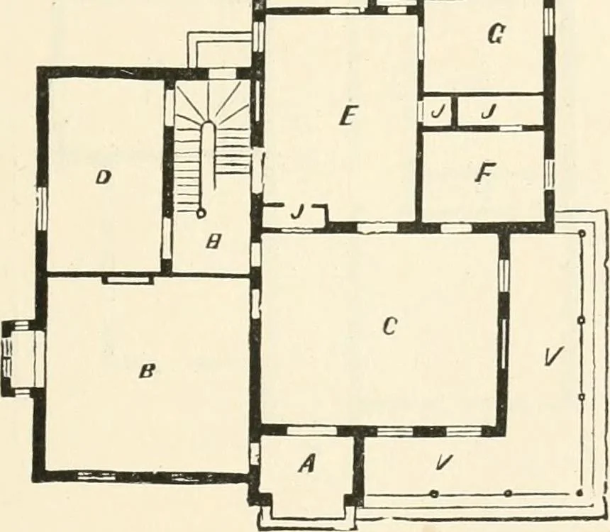 An illustration from Our homes and their adornments, or, How to build, finish, furnish and adorn a home, containing practical instructions for the building of homes, interior decoration, wood carving, scroll sawing, house painting, window hangings, screens, curtains, window gardening, incidental decorations, decorative-art needle-work, and economic landscape gardening; to which is added a household compendium of new, practical and valuable recipes, the whole being designed to make happy homes for happy people, 1883, leaf 148