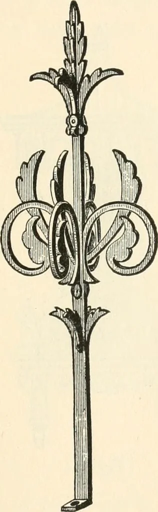 An illustration from Our homes and their adornments, or, How to build, finish, furnish and adorn a home, containing practical instructions for the building of homes, interior decoration, wood carving, scroll sawing, house painting, window hangings, screens, curtains, window gardening, incidental decorations, decorative-art needle-work, and economic landscape gardening; to which is added a household compendium of new, practical and valuable recipes, the whole being designed to make happy homes for happy people, 1883, leaf 178