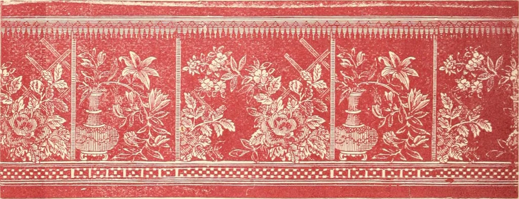 An illustration from Our homes and their adornments, or, How to build, finish, furnish and adorn a home, containing practical instructions for the building of homes, interior decoration, wood carving, scroll sawing, house painting, window hangings, screens, curtains, window gardening, incidental decorations, decorative-art needle-work, and economic landscape gardening; to which is added a household compendium of new, practical and valuable recipes, the whole being designed to make happy homes for happy people, 1883, leaf 251