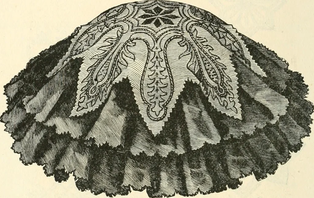 An illustration from Our homes and their adornments, or, How to build, finish, furnish and adorn a home, containing practical instructions for the building of homes, interior decoration, wood carving, scroll sawing, house painting, window hangings, screens, curtains, window gardening, incidental decorations, decorative-art needle-work, and economic landscape gardening; to which is added a household compendium of new, practical and valuable recipes, the whole being designed to make happy homes for happy people, 1883, leaf 271