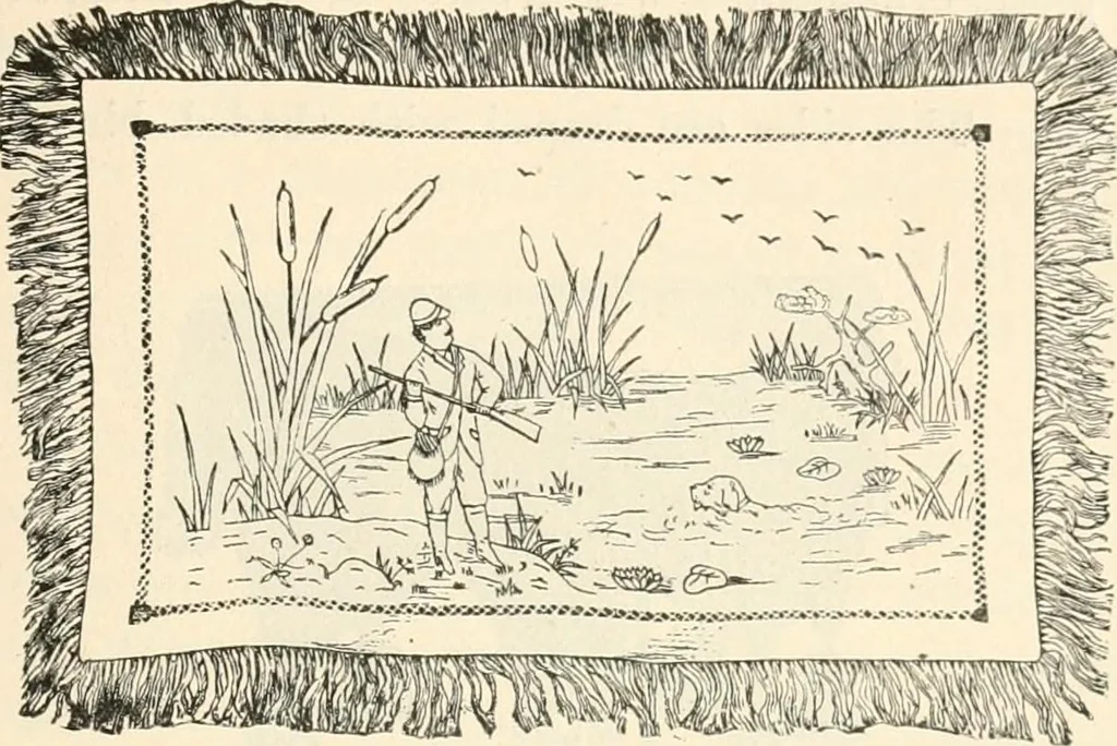 An illustration from Our homes and their adornments, or, How to build, finish, furnish and adorn a home, containing practical instructions for the building of homes, interior decoration, wood carving, scroll sawing, house painting, window hangings, screens, curtains, window gardening, incidental decorations, decorative-art needle-work, and economic landscape gardening; to which is added a household compendium of new, practical and valuable recipes, the whole being designed to make happy homes for happy people, 1883, leaf 286