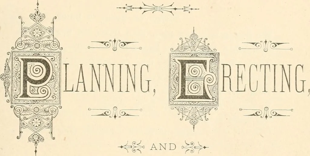 An illustration from Our homes and their adornments, or, How to build, finish, furnish and adorn a home, containing practical instructions for the building of homes, interior decoration, wood carving, scroll sawing, house painting, window hangings, screens, curtains, window gardening, incidental decorations, decorative-art needle-work, and economic landscape gardening; to which is added a household compendium of new, practical and valuable recipes, the whole being designed to make happy homes for happy people, 1883, leaf 32