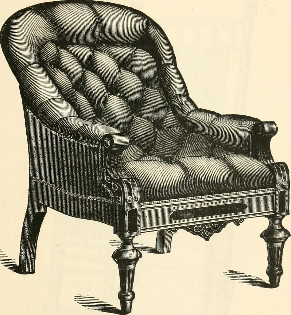 An illustration from Our homes and their adornments, or, How to build, finish, furnish and adorn a home, containing practical instructions for the building of homes, interior decoration, wood carving, scroll sawing, house painting, window hangings, screens, curtains, window gardening, incidental decorations, decorative-art needle-work, and economic landscape gardening; to which is added a household compendium of new, practical and valuable recipes, the whole being designed to make happy homes for happy people, 1883, leaf 342