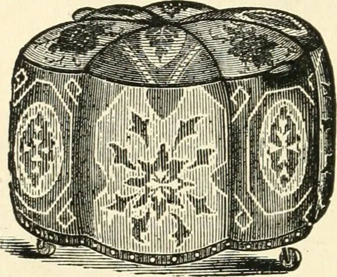 An illustration from Our homes and their adornments, or, How to build, finish, furnish and adorn a home, containing practical instructions for the building of homes, interior decoration, wood carving, scroll sawing, house painting, window hangings, screens, curtains, window gardening, incidental decorations, decorative-art needle-work, and economic landscape gardening; to which is added a household compendium of new, practical and valuable recipes, the whole being designed to make happy homes for happy people, 1883, leaf 345