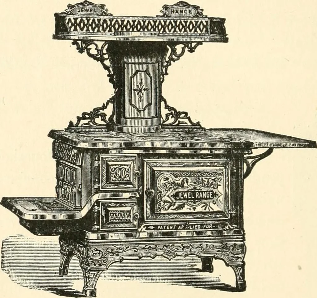 An illustration from Our homes and their adornments, or, How to build, finish, furnish and adorn a home, containing practical instructions for the building of homes, interior decoration, wood carving, scroll sawing, house painting, window hangings, screens, curtains, window gardening, incidental decorations, decorative-art needle-work, and economic landscape gardening; to which is added a household compendium of new, practical and valuable recipes, the whole being designed to make happy homes for happy people, 1883, leaf 479