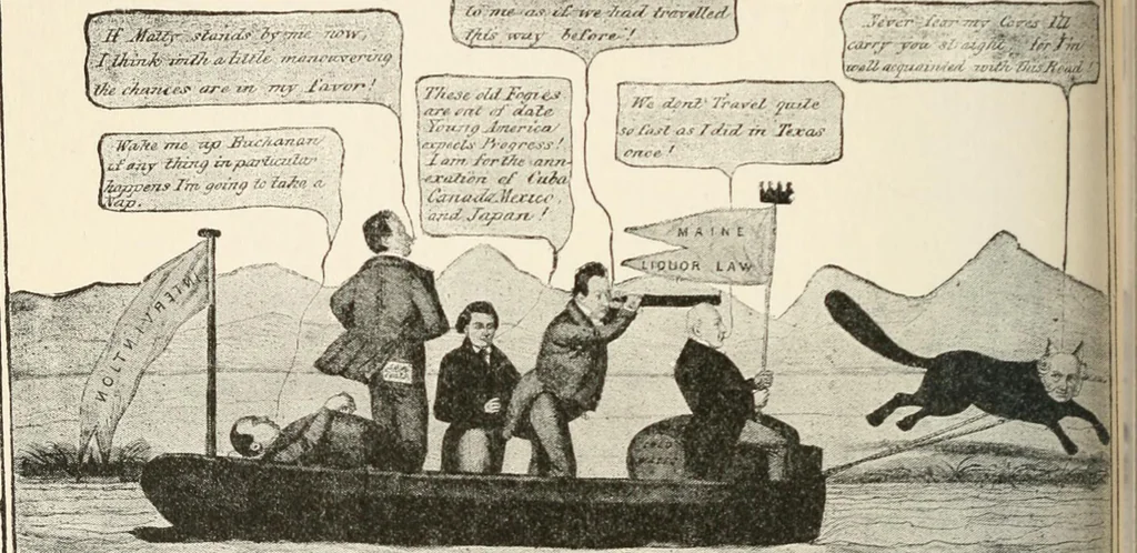 An illustration from Our political drama, conventions, campaigns, candidates, 1904, leaf 107