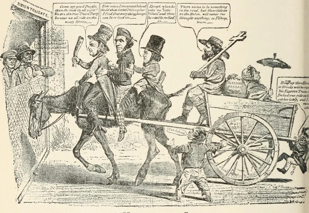 An illustration from Our political drama, conventions, campaigns, candidates, 1904, leaf 117