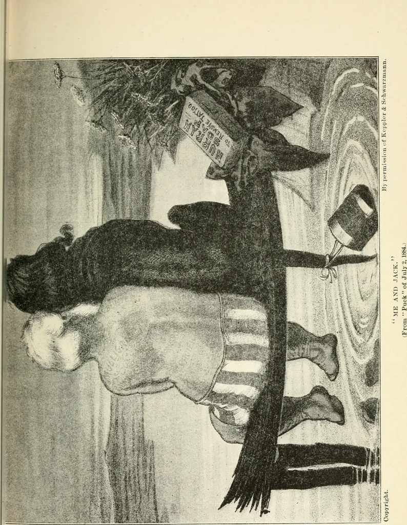 An illustration from Our political drama, conventions, campaigns, candidates, 1904, leaf 156