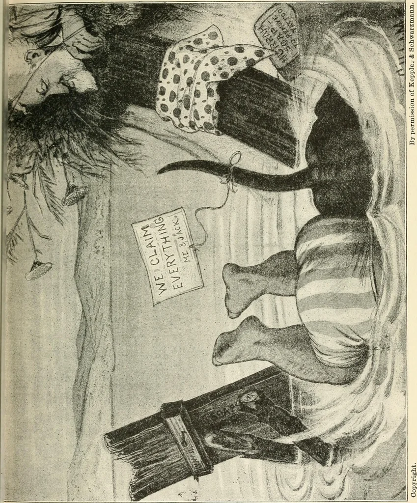 An illustration from Our political drama, conventions, campaigns, candidates, 1904, leaf 158
