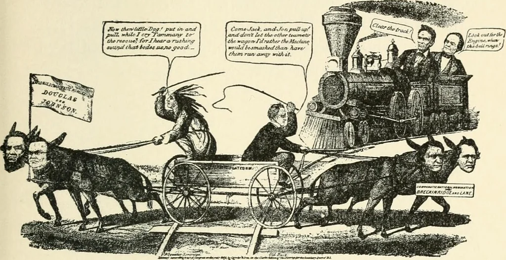 An illustration from Our political drama, conventions, campaigns, candidates, 1904, leaf 162