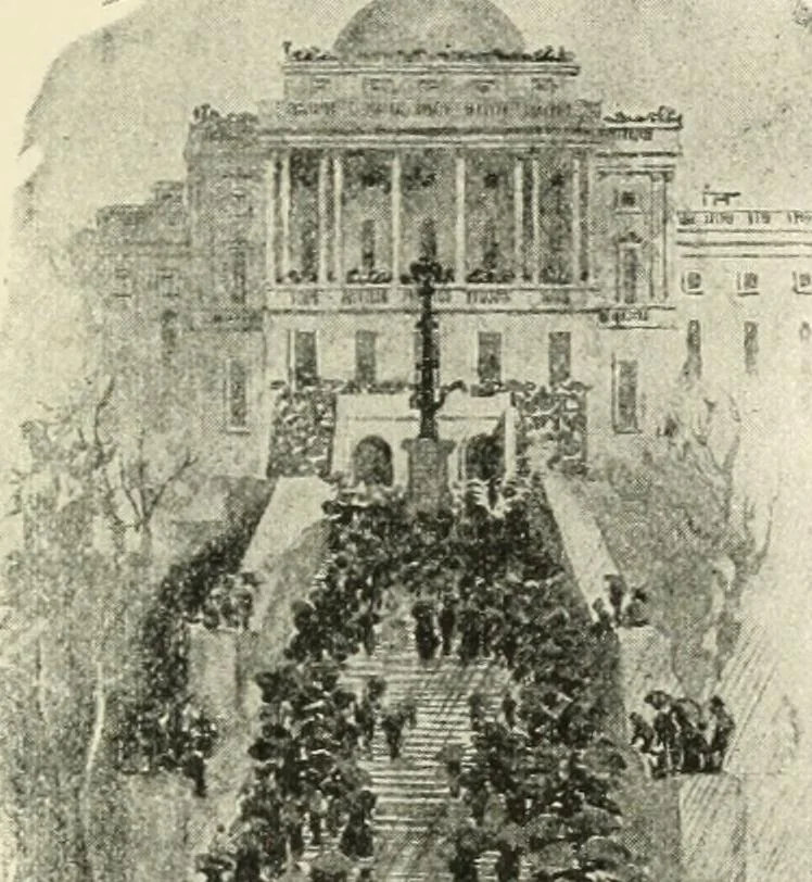An illustration from Our political drama, conventions, campaigns, candidates, 1904, leaf 210