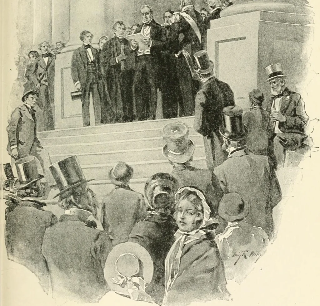 An illustration from Our political drama, conventions, campaigns, candidates, 1904, leaf 212