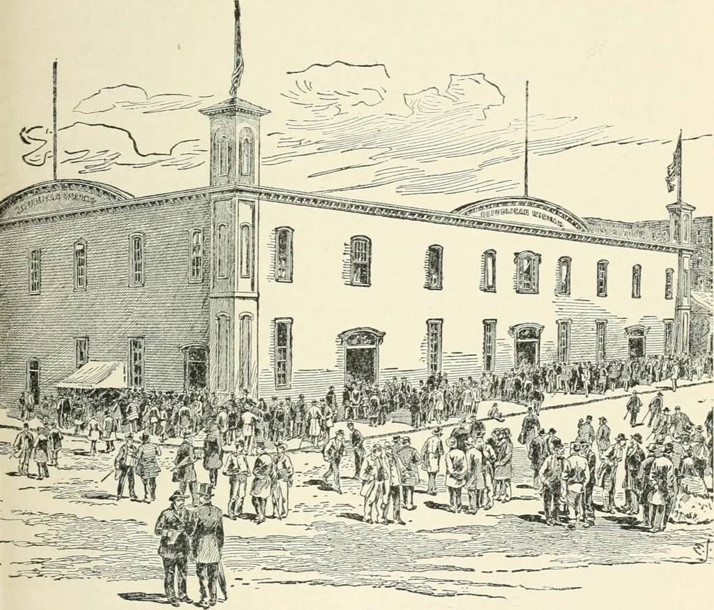 An illustration from Our political drama, conventions, campaigns, candidates, 1904, leaf 66