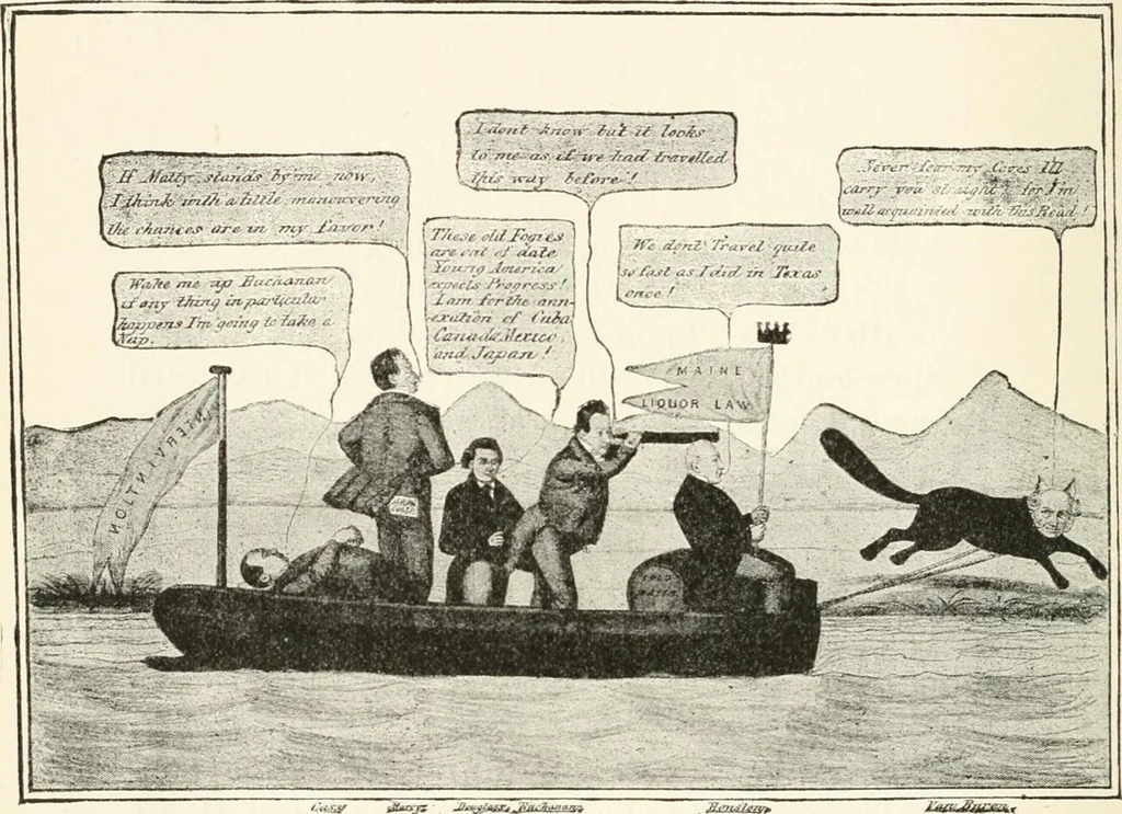 An illustration from Our political drama, conventions, campaigns, candidates, 1904, leaf 105