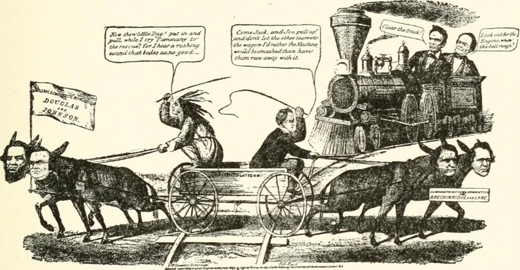 An illustration from Our political drama, conventions, campaigns, candidates, 1904, leaf 160