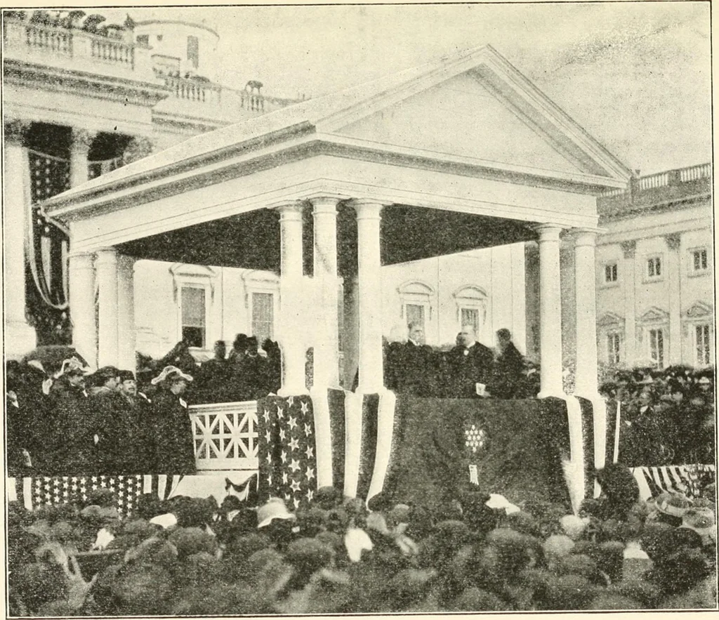 An illustration from Our political drama, conventions, campaigns, candidates, 1904, leaf 220
