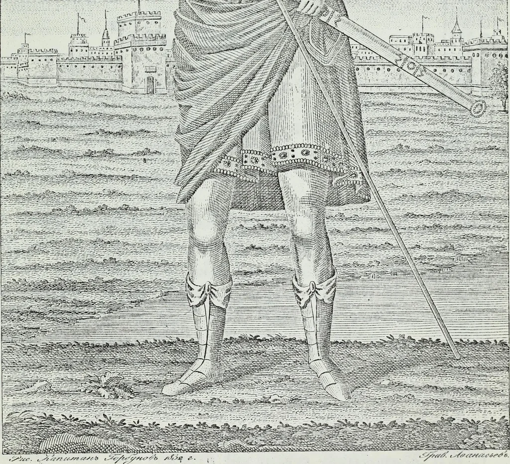 An illustration from Oustav Novgorodskago pervoklasnago I͡Urʹeva obshchezhitelʹnago monastyri͡a., 1832, leaf 16