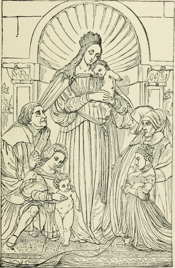 An illustration from An outline history of painting for young people and students, 1883, leaf 206