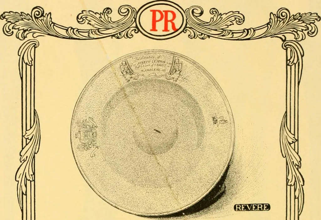 An illustration from An outline of the life and works of Col. Paul Revere; with a partial catalogue of silverware bearing his name, 1901, leaf 39