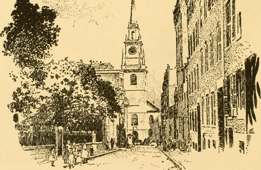 An illustration from An outline of the life and works of Col. Paul Revere; with a partial catalogue of silverware bearing his name, 1901, leaf 7