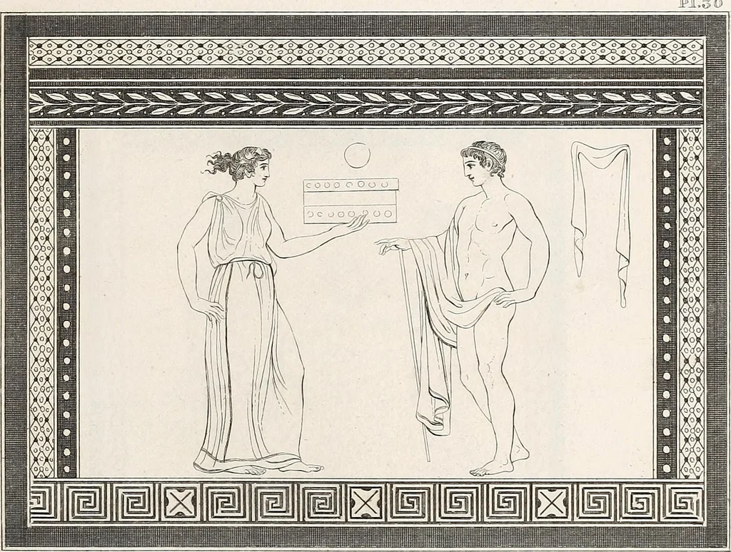 An illustration from Outlines from the figures and compositions upon the Greek, Roman, and Etruscan vases of the late Sir William Hamilton; with engraved borders, 1804, leaf 104