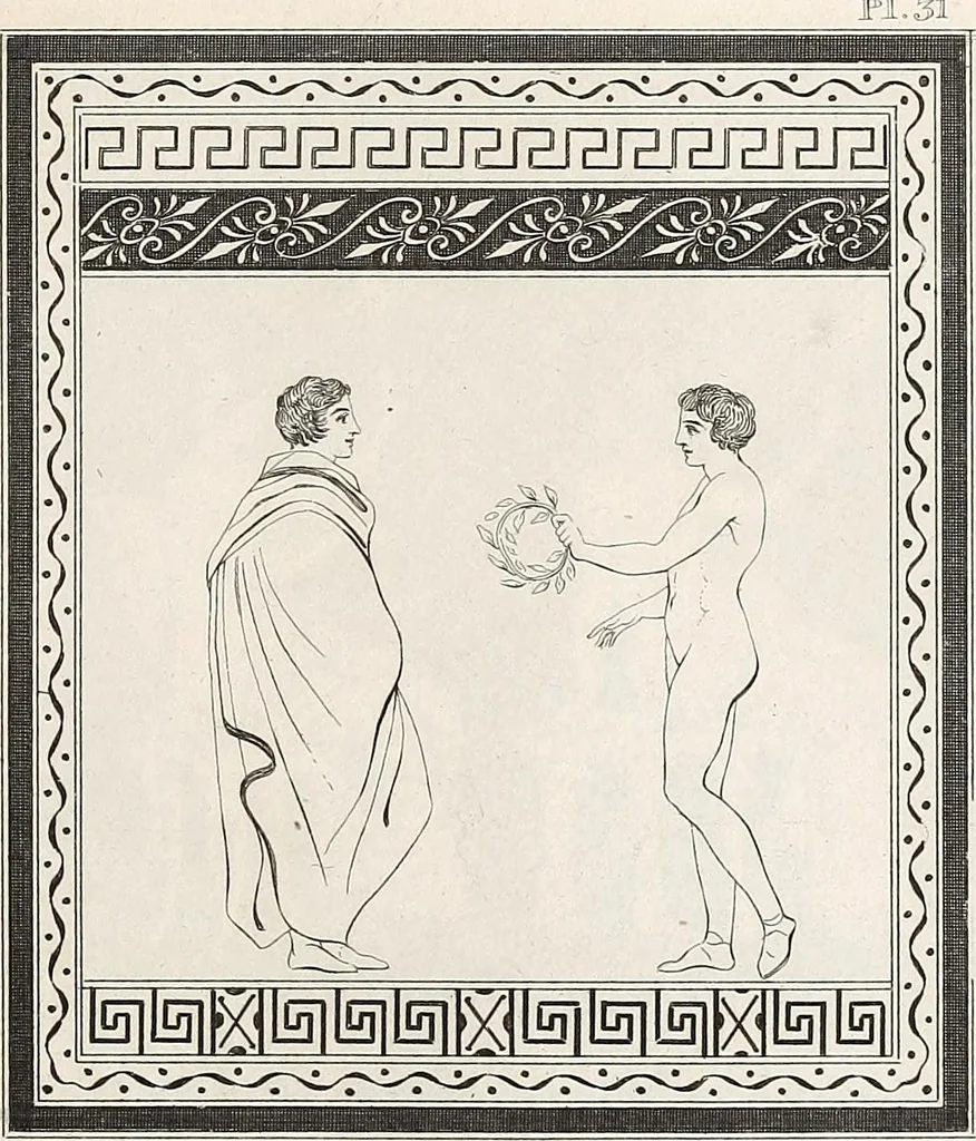 An illustration from Outlines from the figures and compositions upon the Greek, Roman, and Etruscan vases of the late Sir William Hamilton; with engraved borders, 1804, leaf 106