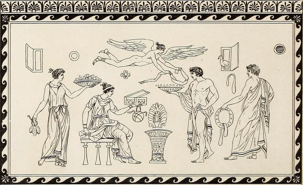 An illustration from Outlines from the figures and compositions upon the Greek, Roman, and Etruscan vases of the late Sir William Hamilton; with engraved borders, 1804, leaf 125