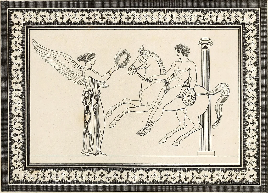 An illustration from Outlines from the figures and compositions upon the Greek, Roman, and Etruscan vases of the late Sir William Hamilton; with engraved borders, 1804, leaf 132