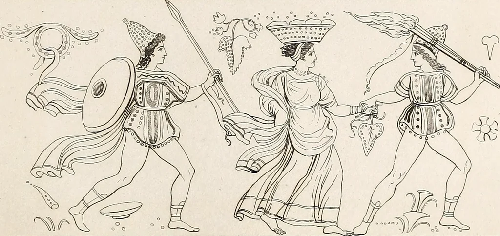 An illustration from Outlines from the figures and compositions upon the Greek, Roman, and Etruscan vases of the late Sir William Hamilton; with engraved borders, 1804, leaf 156